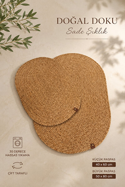 MaVaux Norelia Jute, Wicker, Bathroom Mat Set, Bathroom Basket Set, Toilet Se...