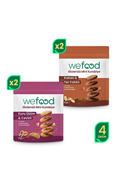 Wefood Glutensiz Mini Kurabiye Deneme Paketi 60 g 4'lü