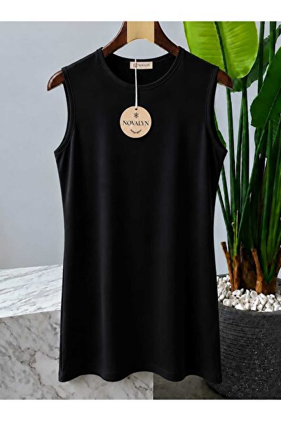 NOVALYN SHOP Novalyn Women's Sleeveless Basic T-Shirt Zero Sleeve Combed Cott...