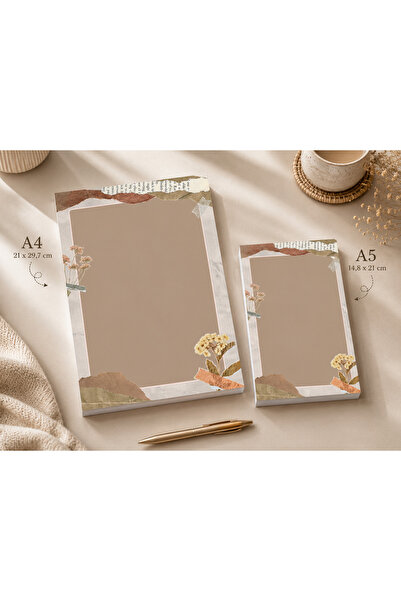 Miray Craft Vintage Themed Set of 2 (A4-A5) Notepads - Notepad - Memo Pad