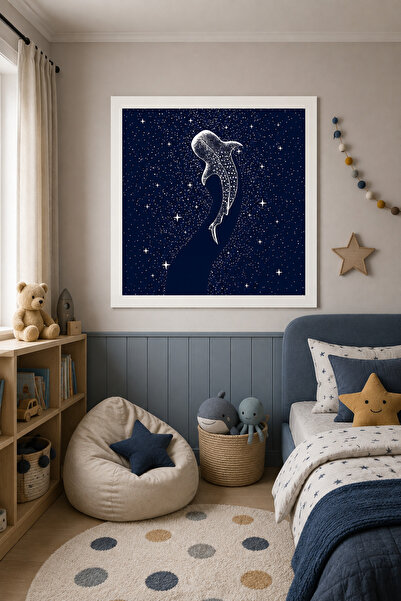 JHAAR Τραπέζι MDF με μοντέρνα εμφάνιση κορνίζας Galaxy Whale