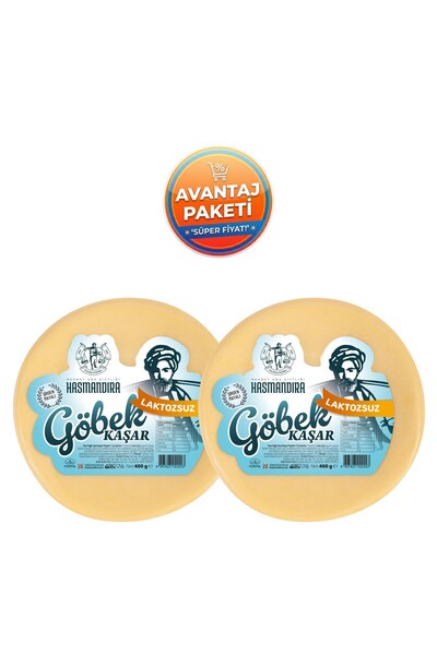 Hasmandıra Laktozsuz Göbek Kaşar Peyniri 400g x 2 Adet (Şirden Mayalı Tam Yağ...