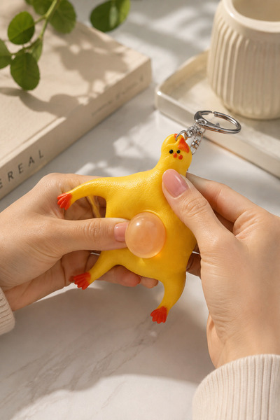 AUTO EMPIRE Premium Squishy Keychain Chicken with Egg, Sensory Stress Relieve...