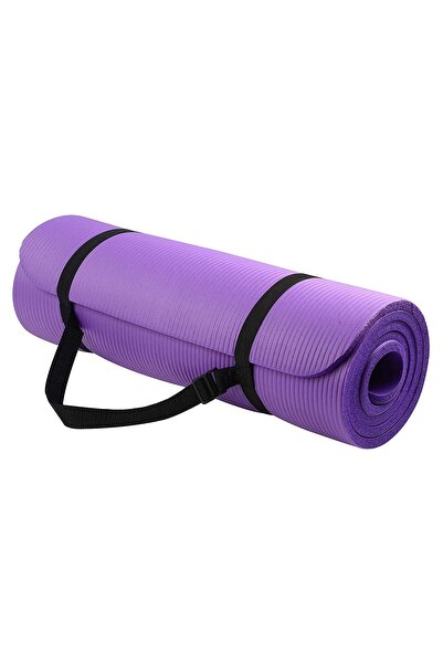 Generic Brand Rolled Red Yoga Mat with Black Straps Lightweight Durable Custo...