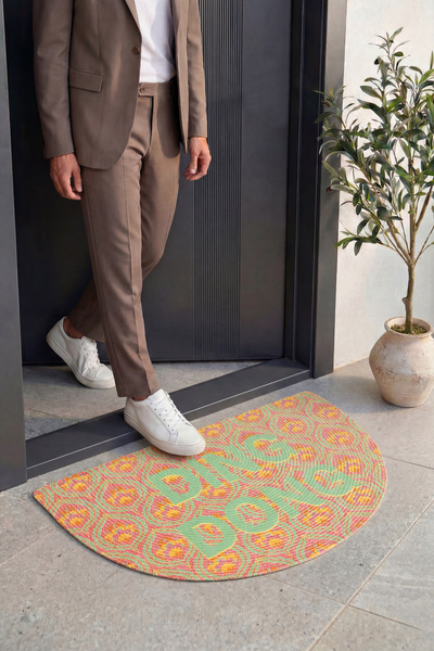 Cool Halı Passy Yarım Ay Boho Kapı Önü Paspası Retro Teras Balkon Outdoor Yaz...