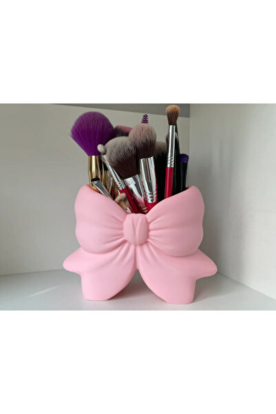 DU&ER Bowknot Makeup Brush Organizer Makeup Brush Holder Cosmetic Desktop Org...