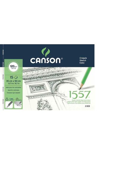 Canson Spiralli Resim Defteri Beyaz çizim defteri 35x50 120 G 15yp
