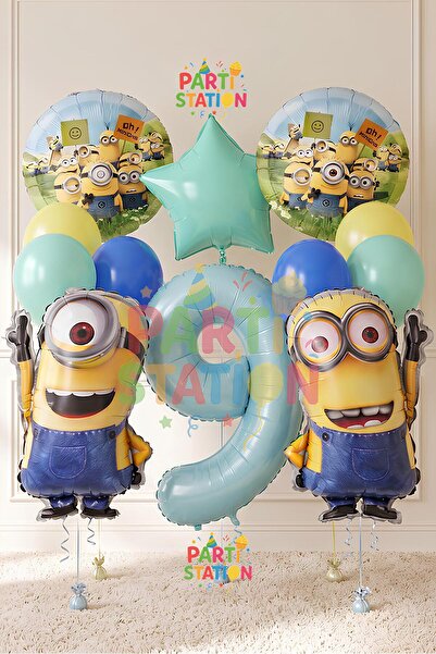 Parti Station Minions Balloon Set 12 Pieces 9 Years Old Minion Kevin and Mini...