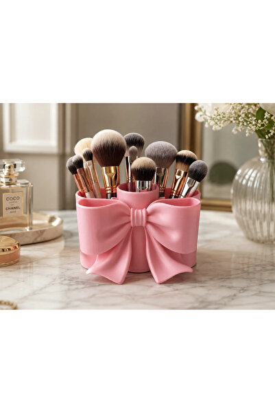 DU&ER Makeup Brush Organizer Brush Holder Desktop Cosmetic Organizer with Bow...