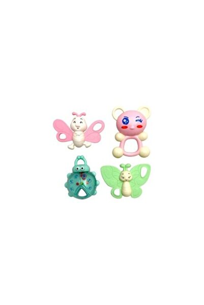 YUPY ®   Set de 4 zornăitoare pentru bebeluși, multicolore