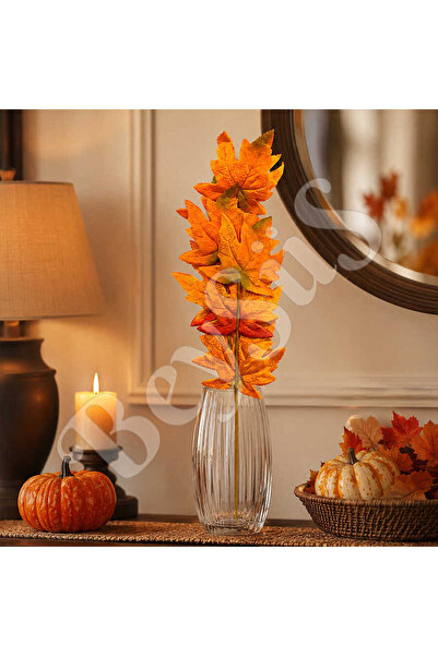 BeySüS Halloween Orange Leaf Branch 74cm