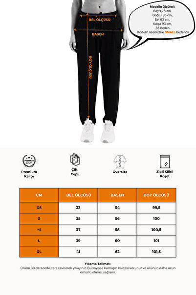 JUSTEVER Oversize Fit Elastic Waist Pocket Relaxed Cut Black Women's Sweatpan...