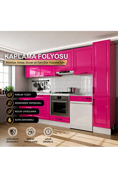 WINK FOL Shiny Fuchsia Adhesive Foil for Kitchen Cabinets and Furniture Cover...