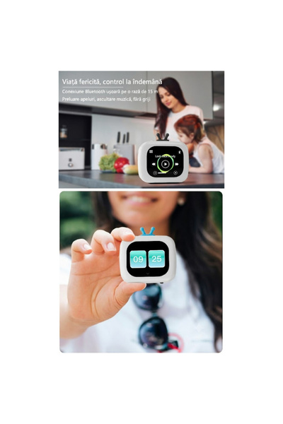 Generic Brand Mini Boxa Bluetooth Retro Smart, Ecran Tactil LCD 2.01 Inchi, A...