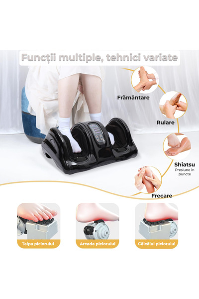 OEM Aparat de masaj picioare, gambe și mâini, Shiatsu cu încălzire, 4 programe, telecomandă