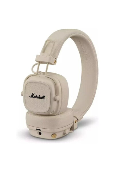 Marshall Casti On-Ear Major V, Fără fir, Bluetooth, Autonomie 100 ore, Bej