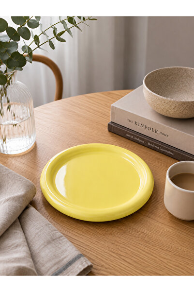 Beige & Stone Ceramic Yellow Donut Breakfast Pastry Food and Dessert Serving ...