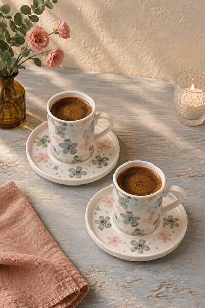 tabakevi Tabak Evi Porcelain Matisse Coffee Cup Set 90Cc 4 Pieces for 2 People