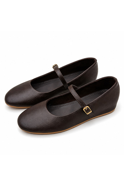 PATRON SHOES Women's Hidden Heel Ballerinas – Buckle-Strapped Casual, Stylish...