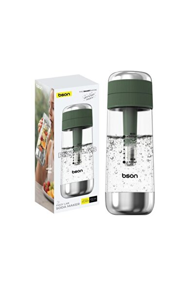 bson Fizzy Lab Soda Maker with Built-in Filter | 375 ml BPA-Free Bottle | No Electricity Required | Compatible with 8 g CO₂ Cartridges