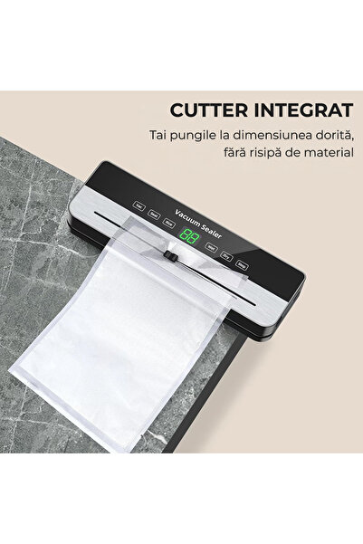 OEM Aparat de vidat și sigilat alimente, 6 funcții, control touch, 120W, 30 pungi