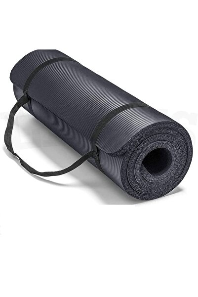 Generic Brand Rolled Red Yoga Mat with Black Straps Lightweight Durable Custo...