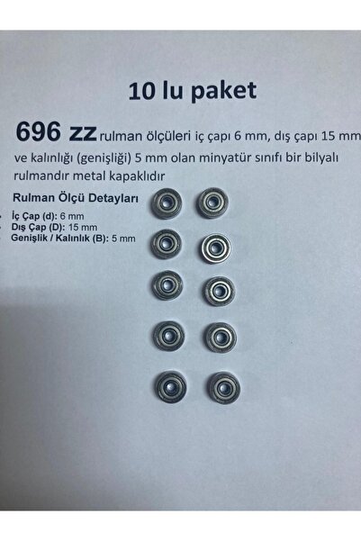 Genel Markalar 696 zz rulman 10 lu paket