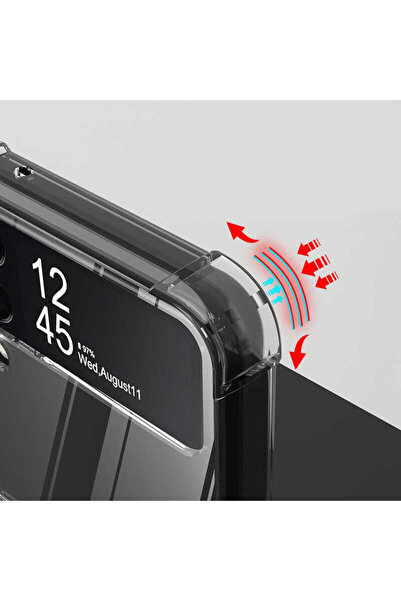 aldtelekom Galaxy Z Flip 3 Kılıf Darbe Önleyici Anti Shock Özellikli Kamera Korumalı Silikon
