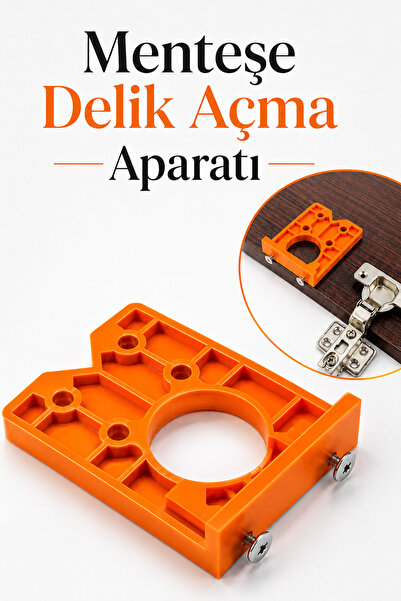 Badem10 35mm Menteşe Delik Açma Aparatı Gizli Menteşe Şablonu Ahşap Dolap Kap...