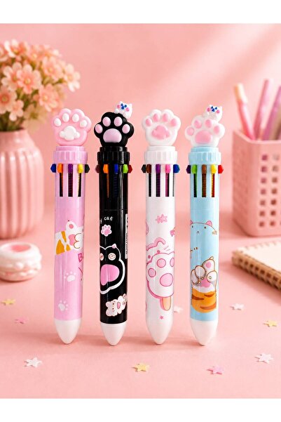 YEŞİL KIRTASİYE Cat Paw 10 Colors Ballpoint Pen 1 Piece