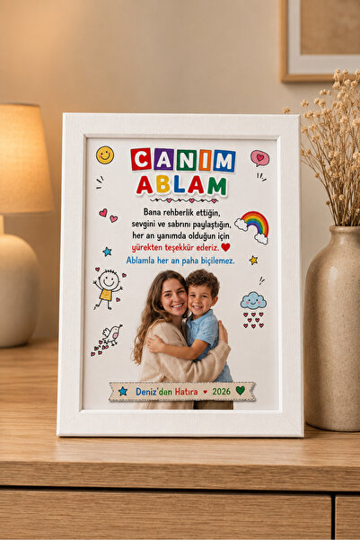ÇELİKLER HEDİYE Kişiye Özel Canım Ablam Çerçeve Fotoğraflı Ablaya Hediye Anla...