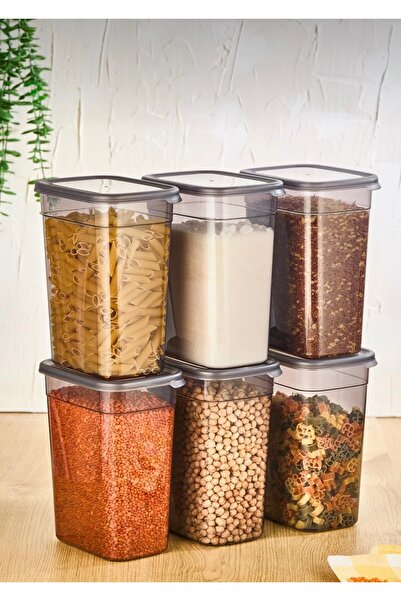 Cazoria 6-Piece Rectangle Storage Container 2.2 Lt, Anthracite