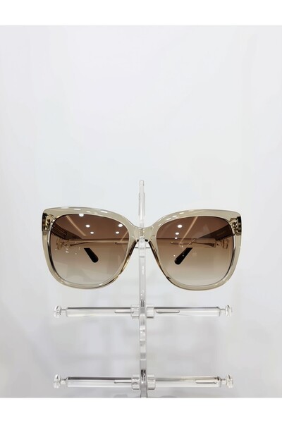 Benx Sunglasses Kadın Şeffaf Şampanya Beji Çerçeveli Kahverengi Degrade Camlı...