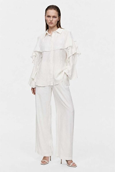 HAKKE Volan Sleeve Shirt and Palazzo Set