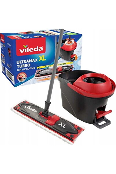 Vileda Ultramax TURBO XL spin mop, Vileda, Microfiber, 130cm, Black/Red