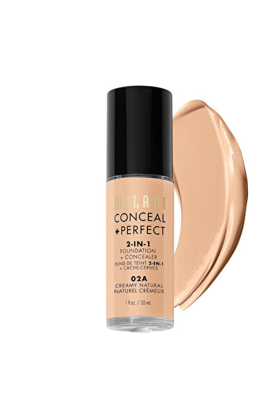 MILANI , Conceal + Perfect, Liquid Foundation & Concealer 2-In-1, 02A, Creamy...