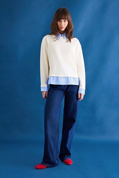 Touché Privé Shirt Detail Knitwear Pullover