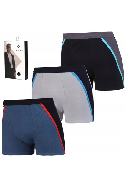 MORAJ Set 3 perechi boxeri pentru barbati, Moraj, bumbac/elastan, multicolor,...