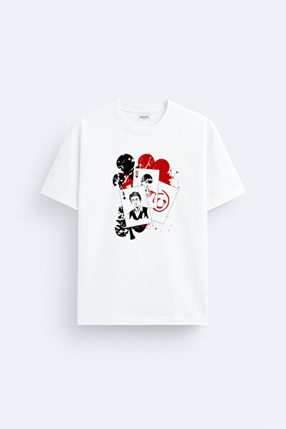 cesita The Mentalist Baskılı Beyaz Bisiklet Yaka Tişört T-shirt