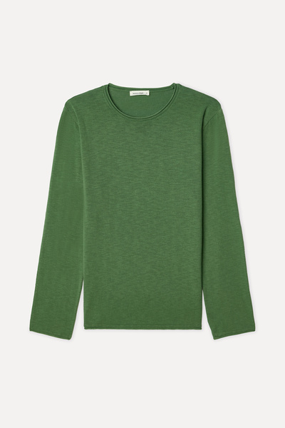 Mudo Men's Green Flared Crew Neck Sweatshirt