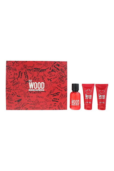 Dsquared Set 2: Red Wood, Apă de toaletă, Pentru femei, 50 ml + Red Wood, Gel...