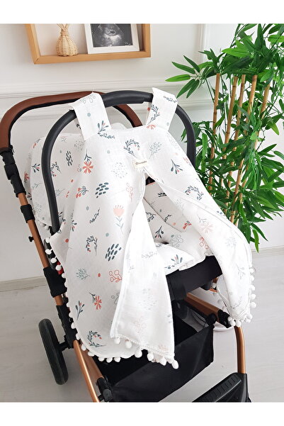 ib ilkimbebe Stroller Cover and Cushion Muslin Zippered Newborn Baby 100% Cot...