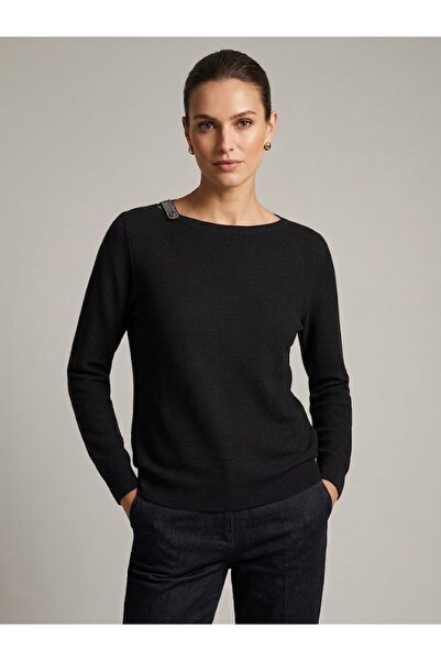 ON TRİKO Knitwear Sweater with Stone Accessories15367