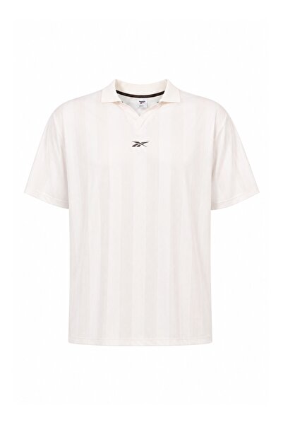 Reebok Polo Yaka Kısa Kol T-Shirt Erkek Ekru LYTICA POLO TEE