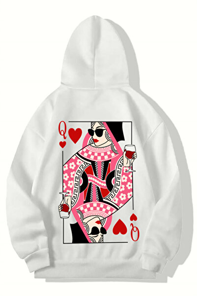 BRZ COLLECTION Unisex oversize majica sa kapuljačom Q sa igraćim kartama Kral...