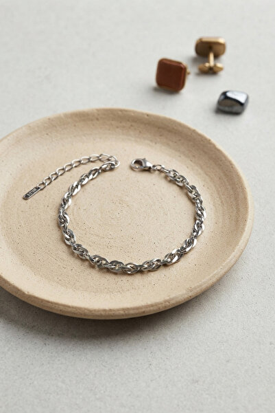 Skygo 316L Steel Silver Color Scroll Chain Model Men's Bracelet Tj-Eb3832