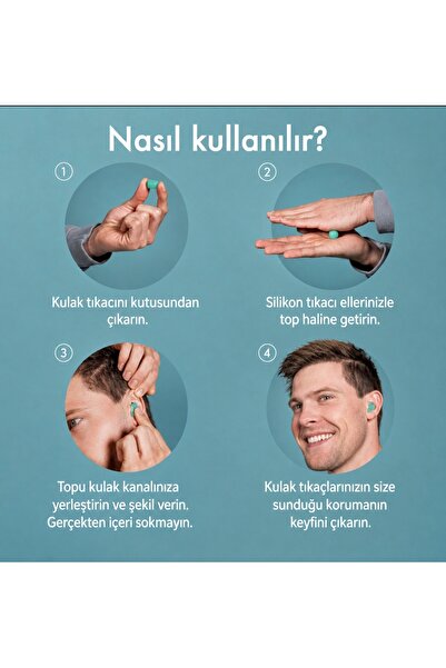 Alpine Silikon Kulak Tıkacı 6’lı 28 dB Ses Azaltıcı Uyku Yüzme Gürültü Önleyici