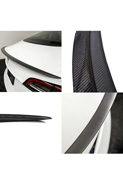 TESLA Spoiler de performanță – Design OEM Fibră de carbon (negru, mat, lucios)