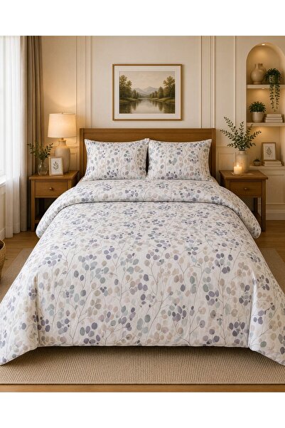Silva Çift Kişilik %100 Pamuk Fitted Çarşaflı Nevresim Takımı