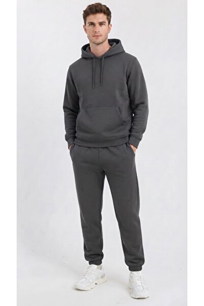 STRAVON Men's Three Thread Compact Hooded Kangaroo Pocket Soft Textured Cotto...